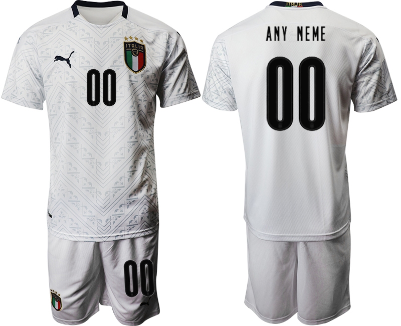 2021 Men Italy away customized white soccer jerseys->boston red sox->MLB Jersey